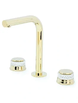 Смеситель Boheme 152-G-A для раковины, на 3 отверстия, двухзахватный, золото