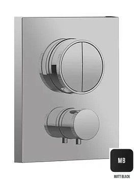 Смеситель для душа Almar термостат встраиваемый на 2 потребителя, внеш.часть, черный матовый E176682.MB