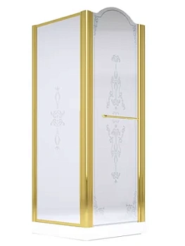 Душевой уголок Migliore (900х900х1950) стекло матовое+декор, золото 22684