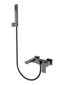 Смеситель Boheme 473-SGM для ванны/душа, настенный, с ручным душем, графит глянец