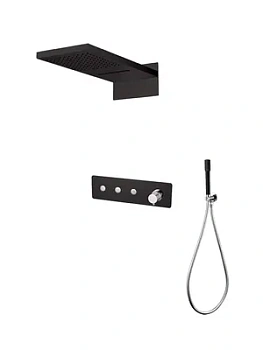 Душевая система Boheme 130-BCR встраиваемая, верхний/ручной душ, черный/хром