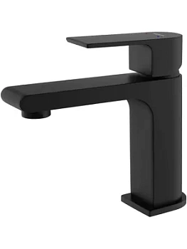 Смеситель для раковины Aquatek AQ1410MB однозахватный, излив 103мм, б/дон. клап., черный мат