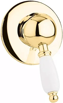 Смеситель CEZARES DIM-03/24-Bi для душа, встраиваемый, однозахватный, золото/ручка белая