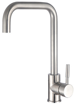 Смеситель для кухни ESKO K50GW однозахватный, высокий гибкий излив, цвет: белый/золото браш