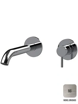 Смеситель для раковины Almar на 2 отверстия из стены, излив 162-187 мм, внешняя часть, цвет никель браш.E210033.NB