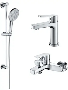 Сет Aquatek 3в1 Cмеситель д/раковины AQ1710CR+Смеситель д/ванны AQ1740CR+Душ. гарнитур AQ2022CR (Арт: AQ1730CR)