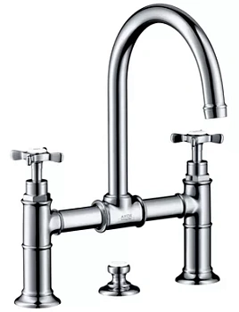 Смеситель Axor 16510 для умывальника двухзахватный "мостик", д/к, поворотный излив 175 мм