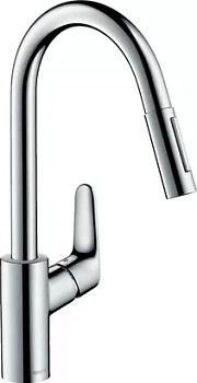 Смеситель Hansgrohe для кухни 240мм, вытяжной душ, хром 73880000