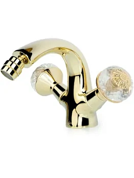 Смеситель Boheme 296-FL для биде, на 1 отверстие, двухзахватный, золото