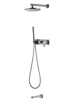 Душевая система Boheme 454-2-NB с изливом,верх/ручной душ, встраив,однозахватная,никель браш