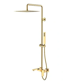 Душевая система Boheme 478-G настенная, однозахватная, верхний/ручной душ, золото