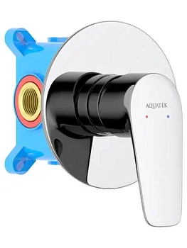 Смеситель для душа Aquatek AQ1166CR встраиваемый, однозахватный, цвет: хром