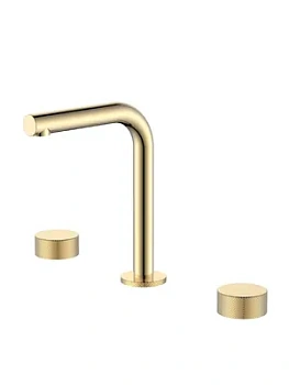 Смеситель Boheme 152-G.2 для раковины, на 3 отверстия, двухзахватный, ручки touch, золото