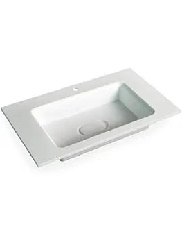 Раковина мебельная Jorno 100 (970х450х200) на 1 отверстие, литьевой мрамор,белая Mol.08.100/W