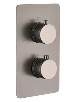 Смеситель Boheme 134-2-GM для душа, встраиваемый, на 2 потребителя, термостат, графит