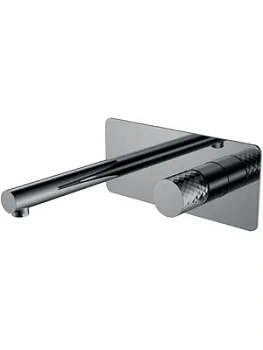 Смеситель Boheme 125-SGM для раковины, встраиваемый, однозахватный, ручка:diamond, графит глян