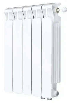 Радиатор биметаллический Rifar Ventil MVR 500 нижнее правое подключение, 5 секций, 50мм RM50005НП50