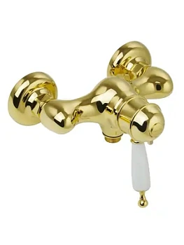 Смеситель для душа Migliore настенный, термостат, ручка белая, золото ML.OXF-6339.BI.DO